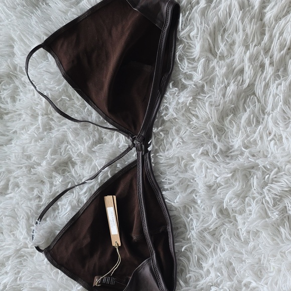 NWT Skims Wet Jersey Triangle Bralette COCOA size 4XL - Picture 6 of 12